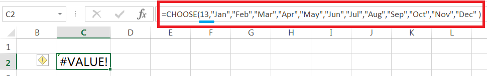 CHOOSE function returns a value based on the index_num argument-2