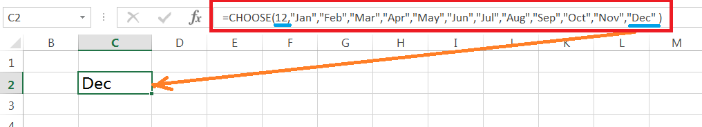 CHOOSE function returns a value based on the index_num argument-3