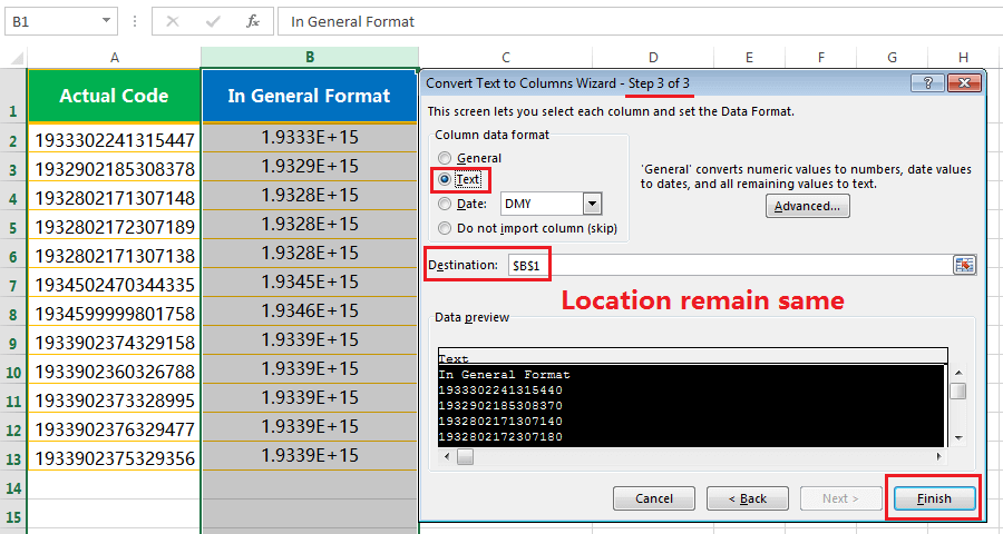 Text to column(Convert Number to text)-4