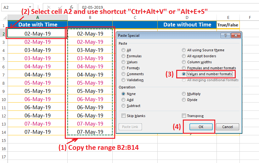 Rearrange the data properly