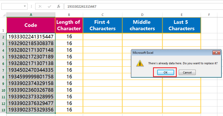 Text to column (Extract Few Characters of a fixed width text or String)-5