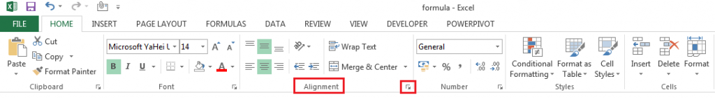 Hide Zero Values in Excel by the 'Format Cells' Window -Using the Alignment setting