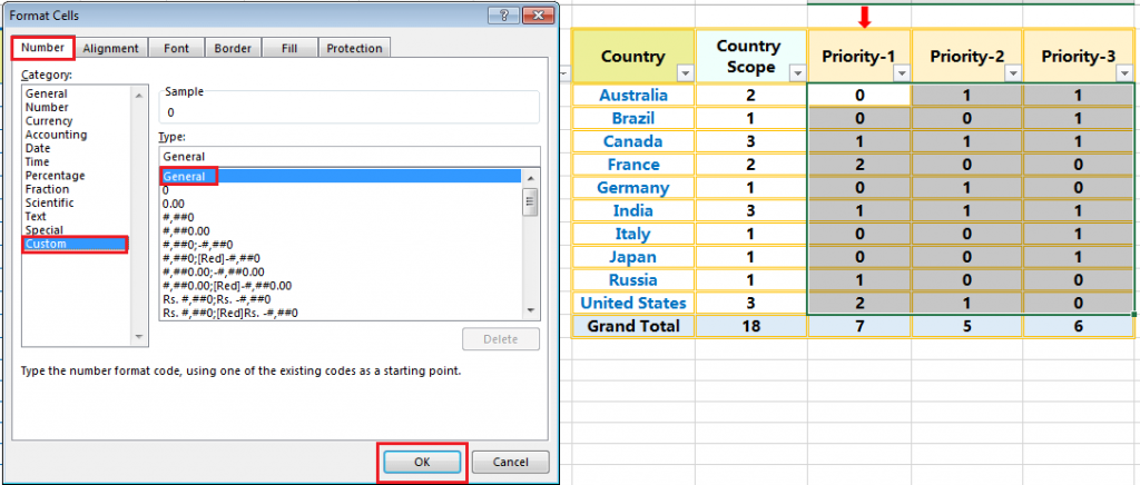 Undo the process of Hide Zero Values in Excel by the 'Format Cells' Window