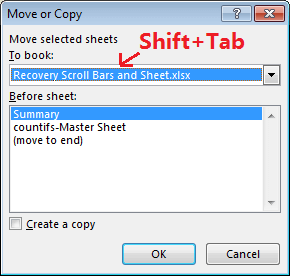 Move or Copy Tab by Excel Shortcut-2