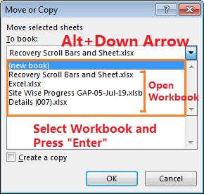 Move or Copy Tab by Excel Shortcut-3