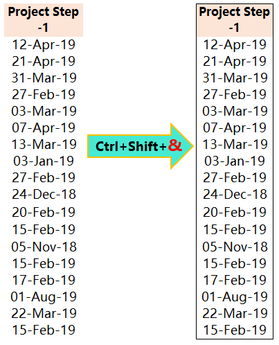 Excel Shortcut Ctrl+Shift+&