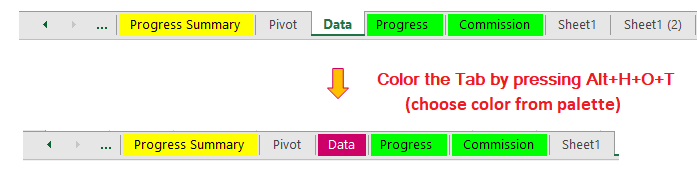Reduce Excel File size-21 (Color the Tab)