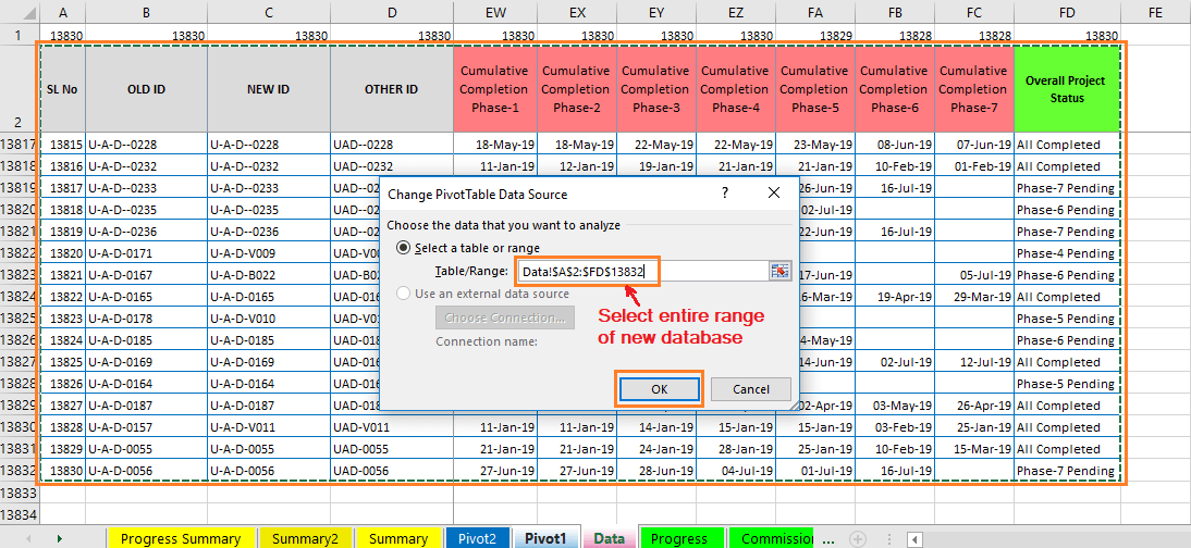 Reduce Excel File size-26 (Change Old Data Source to New Data Source of a Pivot Table)