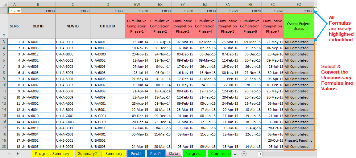 Reduce Excel File size-33 (Convert the Unnecessary Formulas into Values )