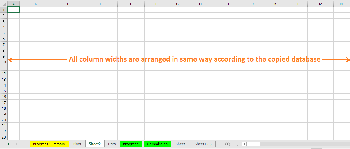 Reduce Excel File size-4(Use “Column Widths" under Paste Special Wizard)