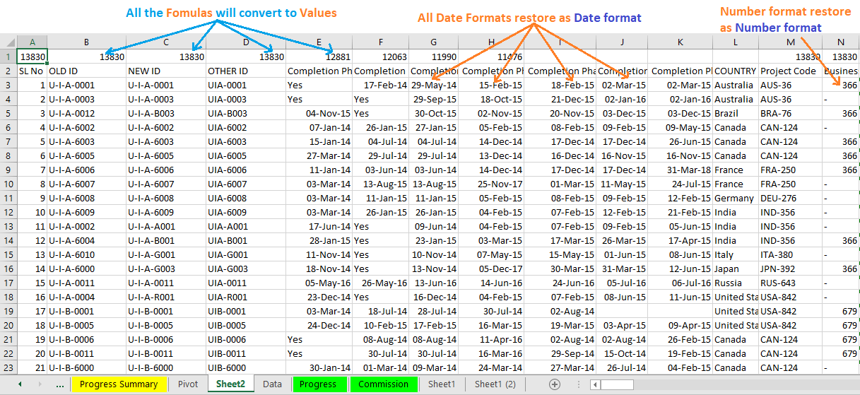 Reduce Excel File size-6 (Use “Values and number formats” under Paste Special Wizard)