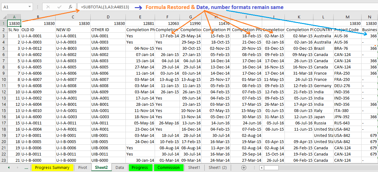 Reduce Excel File size-8 (Use “Formulas and number formats” under Paste Special Wizard)