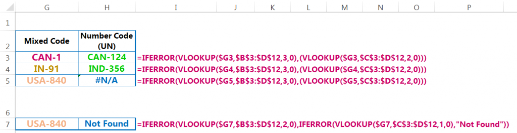 Observations of Simple DOUBLE VLOOKUP or IFERROR VLOOKUP or NESTED VLOOKUP