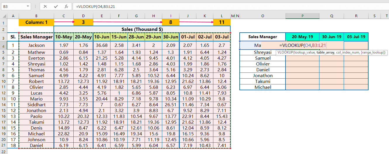 Multiple Columns VLOOKUP- Simple Method_4