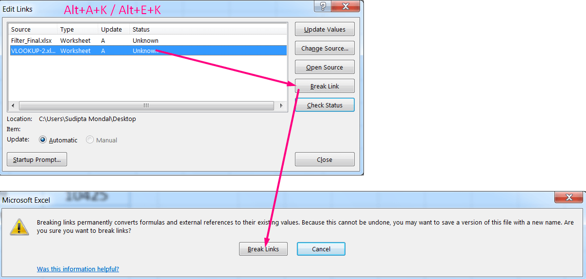How to Apply Break Link in Excel_01