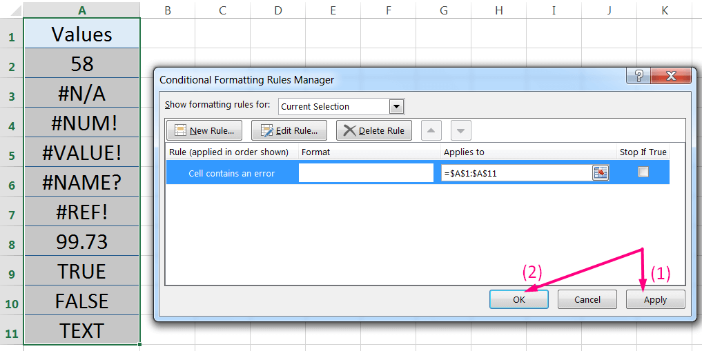 Using Excel Conditional Formatting to Hide Errors_4