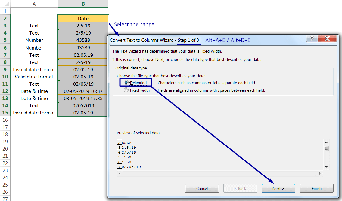 Change Excel Date Format_ Using the 'Convert Text to Columns' Wizard_1