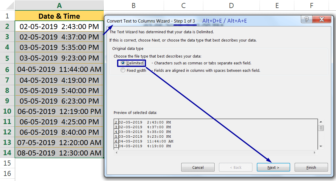 Excel Convert Text to Number Using the TEXT TO COLUMNS WIZARD_1