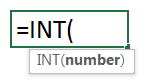 Syntax for the INT function