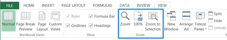 ZOOMING IN OR OUT OF EXCEL WORKSHEET_1