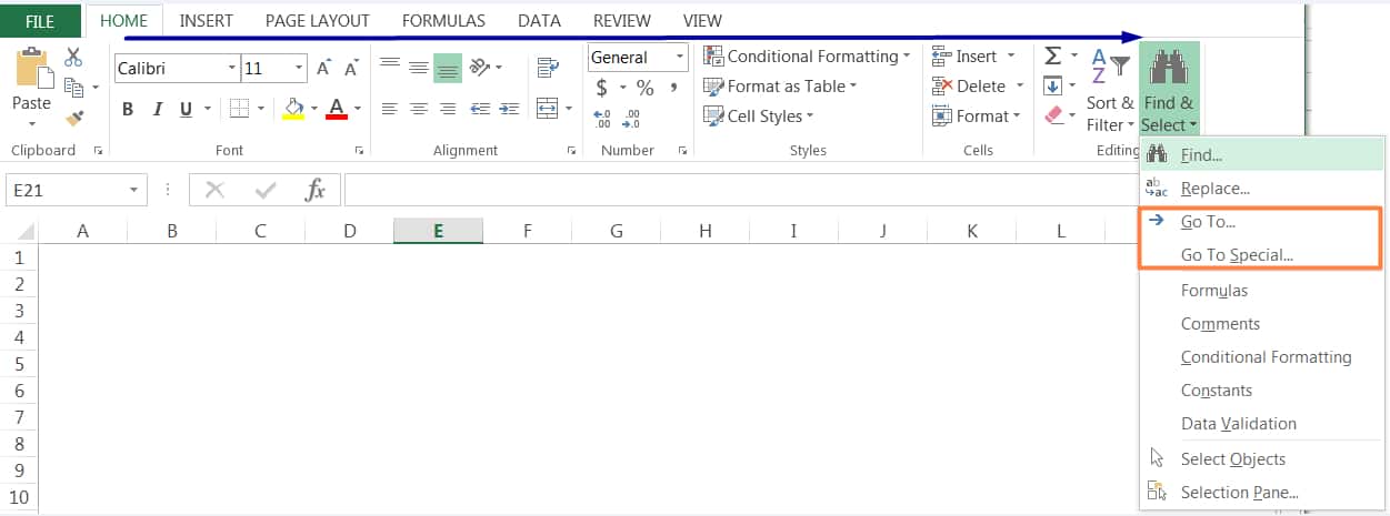 HOW TO ACTIVATE EXCEL GO TO SPECIAL