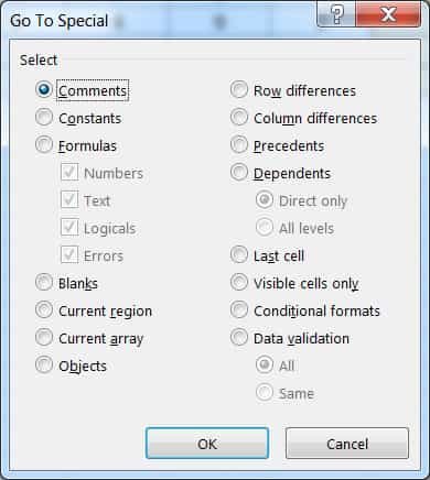 HOW TO USE EXCEL GO TO SPECIAL COMMAND