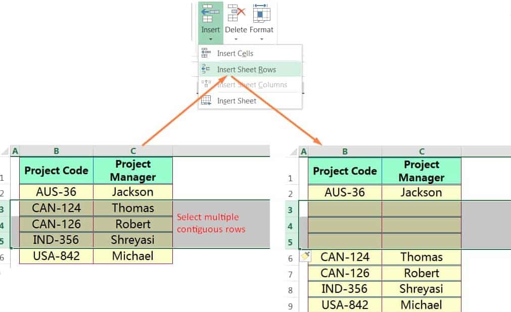 INSERT MULTIPLE ROWS IN EXCEL USING THE RIBBON_01