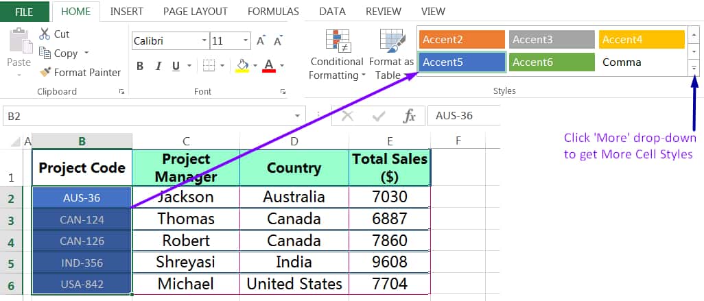 HOW TO APPLY CELL STYLES IN EXCEL 