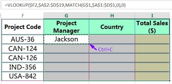 HOW TO COPY FORMULA IN EXCEL ➢ USING COPY (CTRL+C) AND PASTE (CTRL+V)1