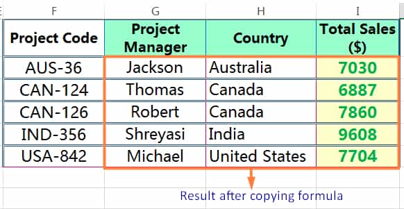 HOW TO COPY FORMULA IN EXCEL_Result
