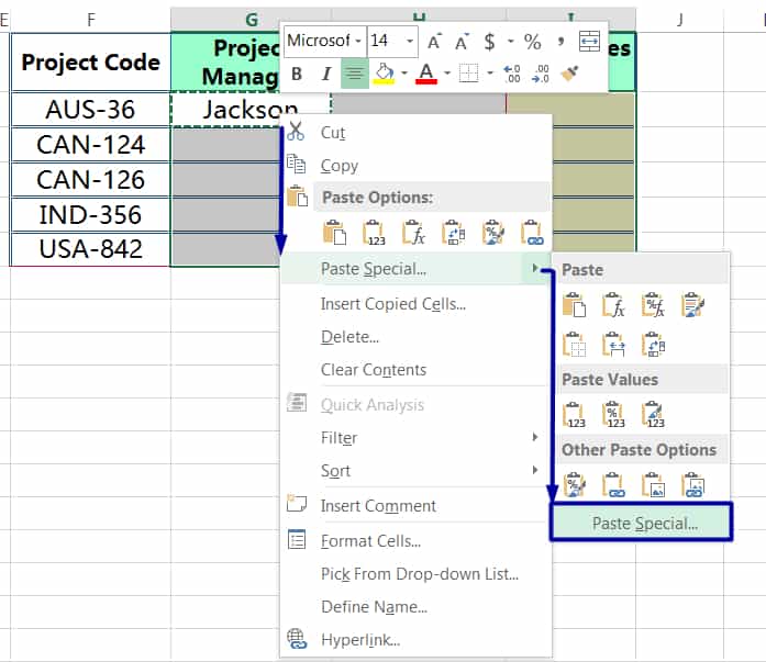 METHOD 1 HOW TO COPY FORMULA IN EXCEL ➢ USING 'FORMULAS AND NUMBER FORMATS' IN PASTE SPECIAL_2