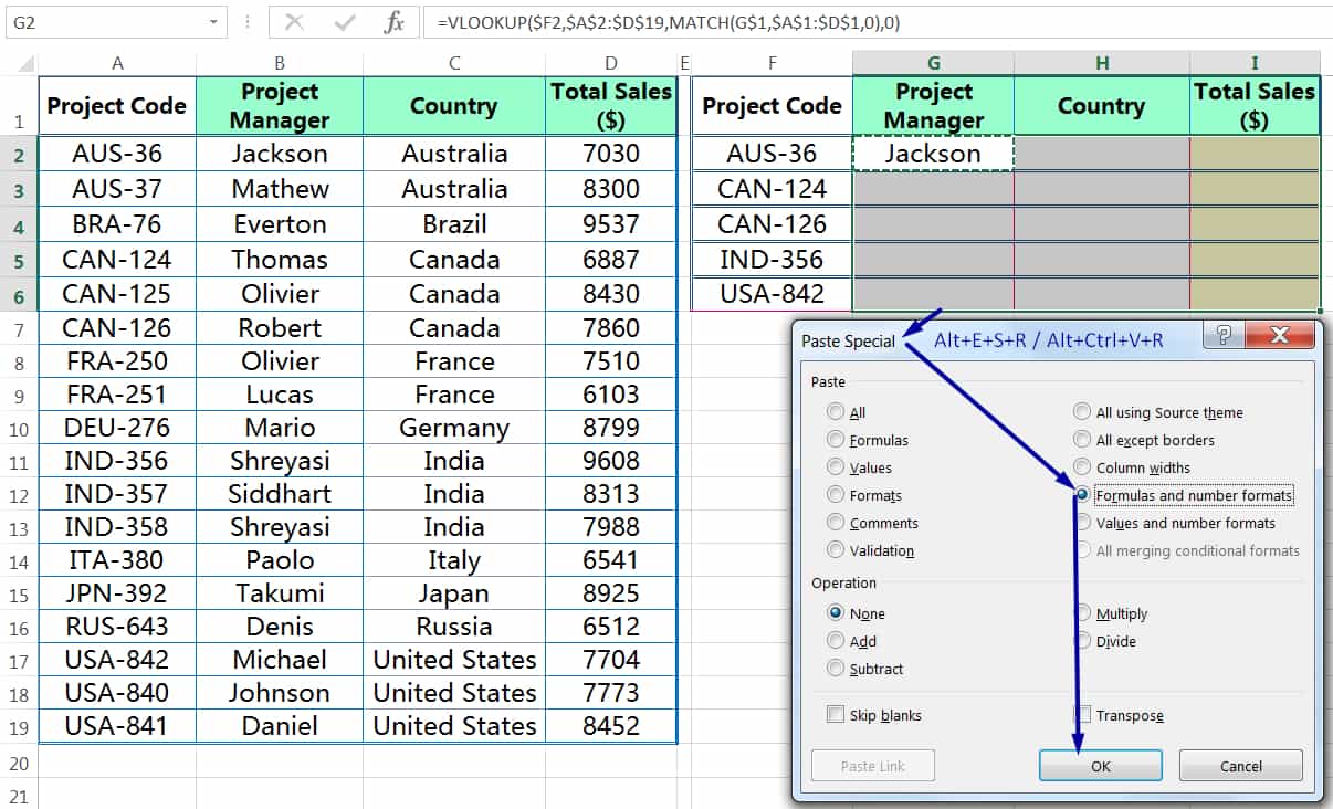 METHOD 1 HOW TO COPY FORMULA IN EXCEL ➢ USING 'FORMULAS AND NUMBER FORMATS' IN PASTE SPECIAL_3