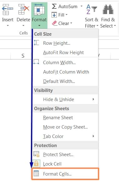 Open Format Cells Using the Ribbon_1